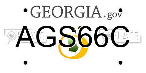 AGS66C Georgia License Plate