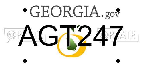 AGT247 Georgia License Plate