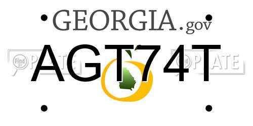 AGT74T Georgia License Plate