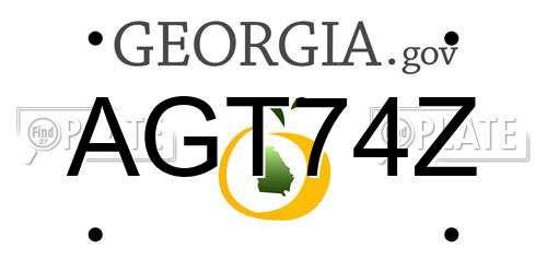 AGT74Z Georgia License Plate