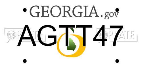 AGTT47 Georgia License Plate