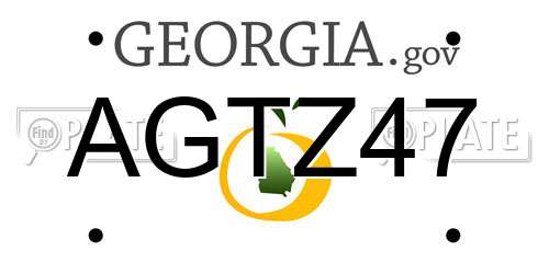 AGTZ47 Georgia License Plate