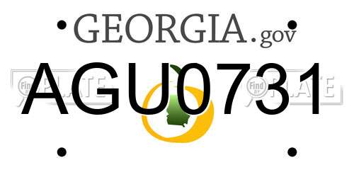AGU0731 Georgia License Plate