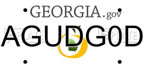 AGUDG0D Georgia License Plate