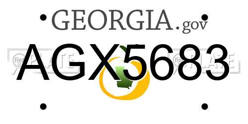 AGX5683 Georgia License Plate