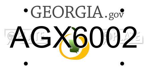 AGX6002 Georgia License Plate