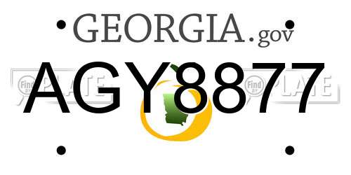 AGY8877 Georgia License Plate