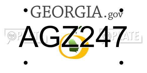 AGZ247 Georgia License Plate