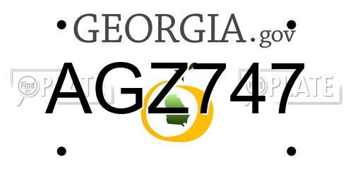 AGZ747 Georgia License Plate