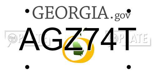 AGZ74T Georgia License Plate