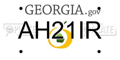 AH21IR Georgia License Plate