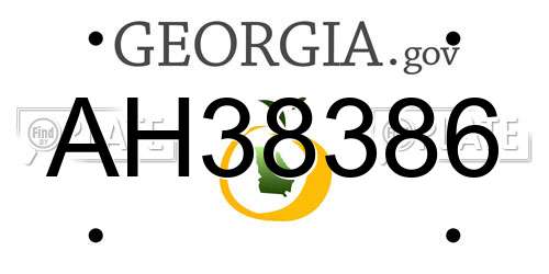 AH38386 Georgia License Plate