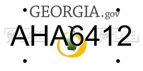 AHA6412 Georgia License Plate