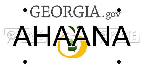 AHAANA Georgia License Plate