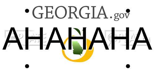 AHAHAHA Georgia License Plate