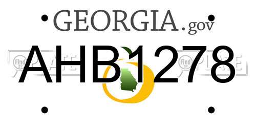 AHB1278 Georgia License Plate