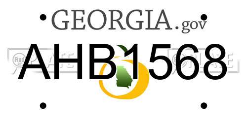 AHB1568 Georgia License Plate