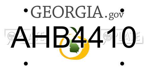 AHB4410 Georgia License Plate