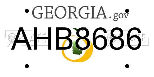 AHB8686 Georgia License Plate
