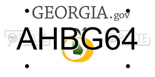 AHBG64 Georgia License Plate
