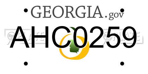 AHC0259 Georgia License Plate