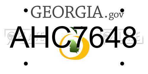 AHC7648 Georgia License Plate