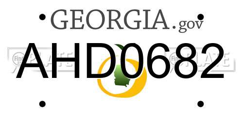 AHD0682 Georgia License Plate