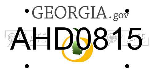 AHD0815 Georgia License Plate