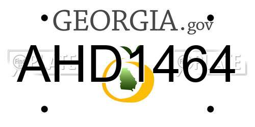 AHD1464 Georgia License Plate