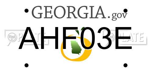 AHF03E Georgia License Plate