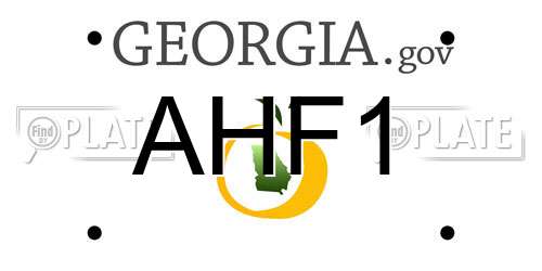 AHF1 Georgia License Plate