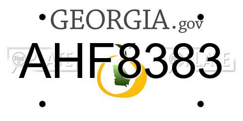 AHF8383 Georgia License Plate