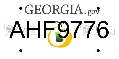 AHF9776 Georgia License Plate