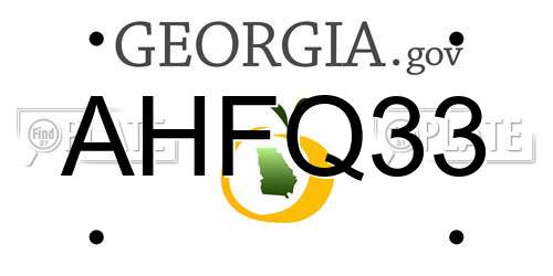 AHFQ33 Georgia License Plate