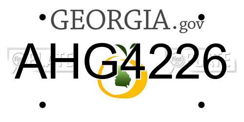 AHG4226 Georgia License Plate