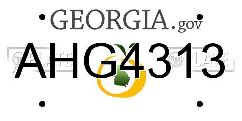 AHG4313 Georgia License Plate