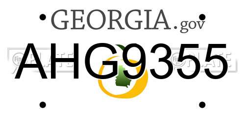 AHG9355 Georgia License Plate