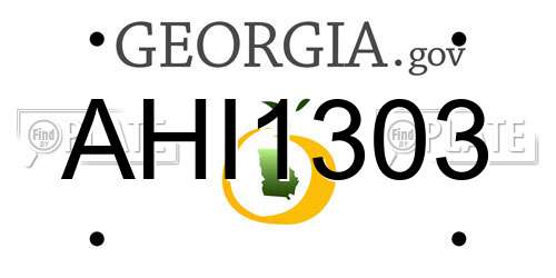 AHI1303 Georgia License Plate