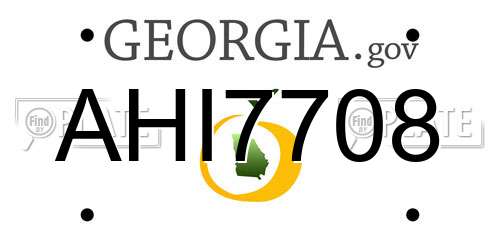 AHI7708 Georgia License Plate