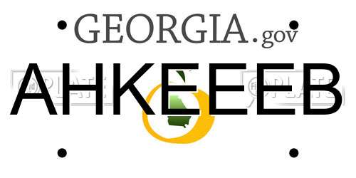 AHKEEEB Georgia License Plate