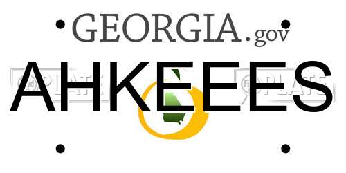 AHKEEES Georgia License Plate