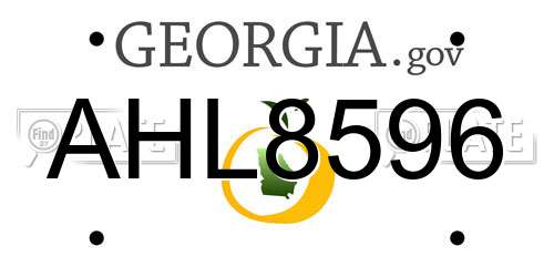 AHL8596 Georgia License Plate