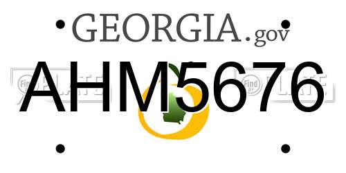 AHM5676 Georgia License Plate