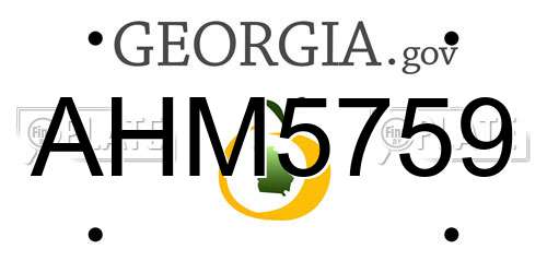 AHM5759 Georgia License Plate
