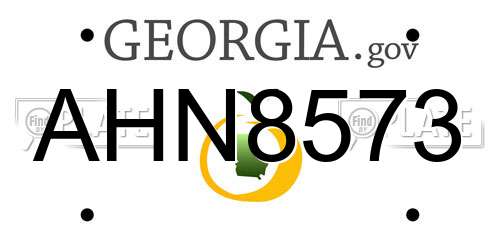 AHN8573 Georgia License Plate