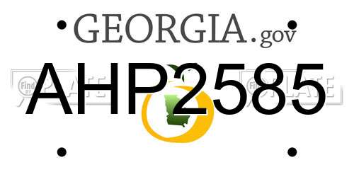 AHP2585 Georgia License Plate