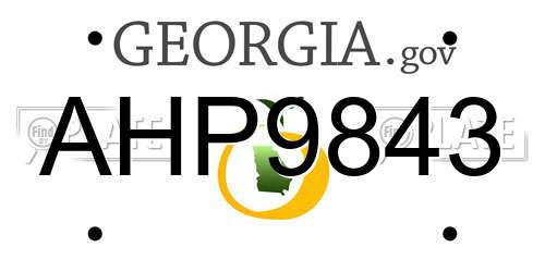 AHP9843 Georgia License Plate