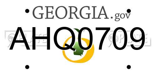 AHQ0709 Georgia License Plate