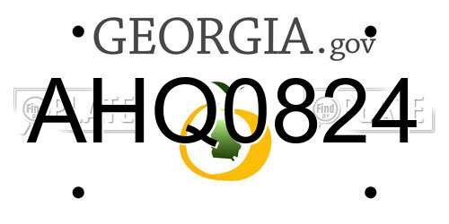 AHQ0824 Georgia License Plate