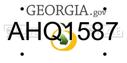 AHQ1587 Georgia License Plate